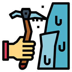ice axe filled outline icon style