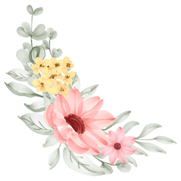 daisy flower bouquet watercolor