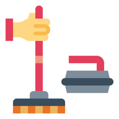 Obraz premium curling flat icon style