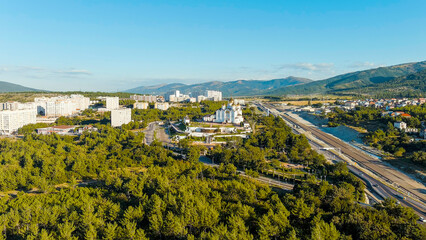 Gelendzhik, Russia. Cathedral of St. Andrew the First-Called. Andreevsky park, Aerial View