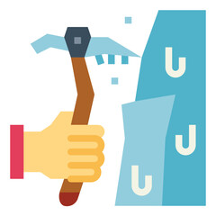 ice axe flat icon style