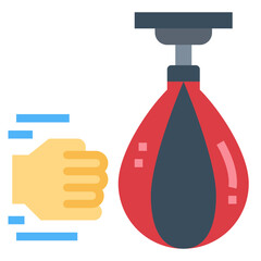 punching ball flat icon style
