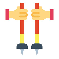 ski flat icon style