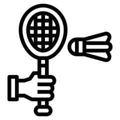 badminton line icon style