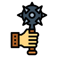 mace filled outline icon style