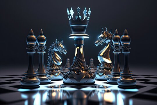 Browse Free HD Images of Chess Pieces Set Up On A Wooden Chess Board