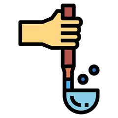 ladle filled outline icon style