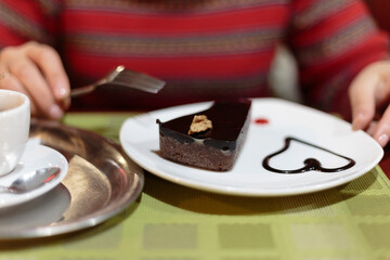 Obraz na płótnie Canvas Slice of chocolate cake