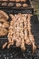 Grilled beef chitterlings prepared in Argentinean style