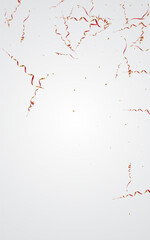 Gold and Red Confetti Flying Vector Grey
