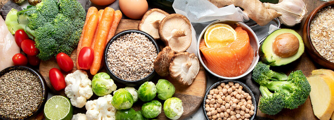 Selection of healthy food.