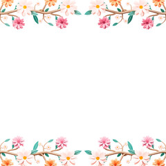 Fototapeta na wymiar Spring concept Daisy flower frame cutout