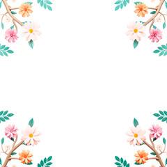 Spring concept Daisy flower frame cutout