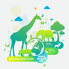 concept of World Wildlife Day Logo design template