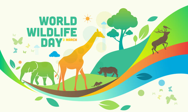 concept of World Wildlife Day Logo design template