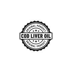 Simple Cod liver oil label or Cod liver oil stamp vector isolated on white background. The best Cod liver oil label for premium product. Cod liver oil stamp or seal for any design.
