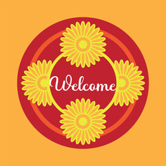 welcome Round sign Door Hanger laser cut,