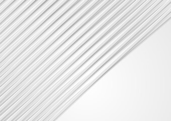 Grey white paper stripes abstract geometric minimal background. Vector modern design