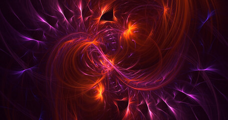 3D rendering abstract colorful fractal light background