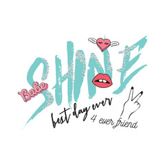 fashion type and slogan for print