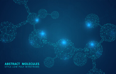 Abstract polygonal wireframe molecules.