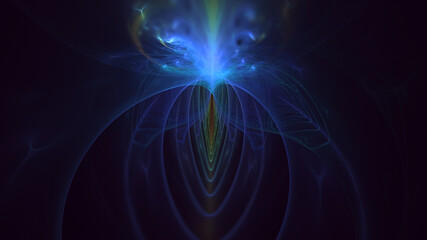 3D rendering abstract colorful fractal light background