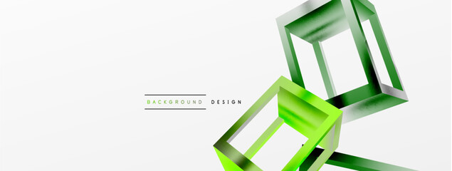 3D cube shapes vector geometric background. Trendy techno business template for wallpaper, banner, background or landing