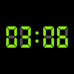 Digital clock vector illustration, time icon