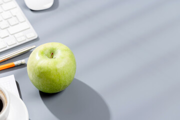 Top view business office desk