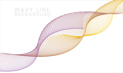 Yellow Purple Wave Lines Background