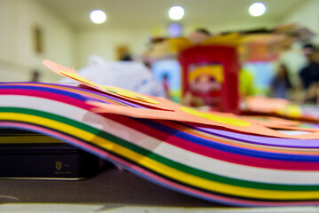 Stack of colorful craft paper