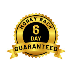 money back guaranteed badge in gold color