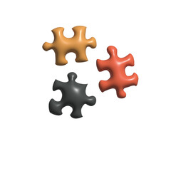 Obraz premium red jigsaw puzzle, jigsaw 3D
