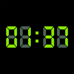 Digital clock vector illustration, time icon