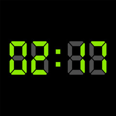 Digital clock vector illustration, time icon