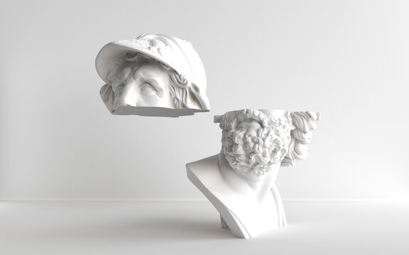 3D rendering of ancient Greek warrior sculpture Pericles