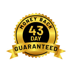 Fototapeta premium money back guaranteed badge in gold color
