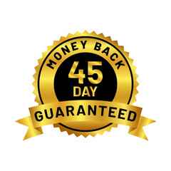 money back guaranteed badge in gold color