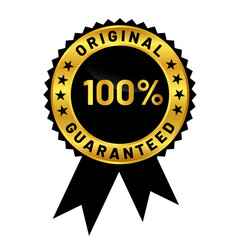 original guaranteed badge design in gold color