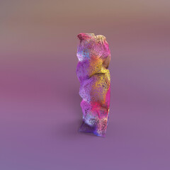 3d particles colorful background, box shape