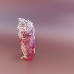 3d particles colorful background, box shape