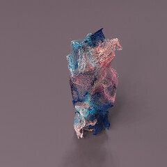 3d particles colorful background, box shape