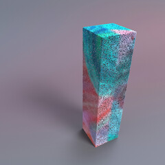 3d particles colorful background, box shape