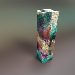 3d particles colorful background, box shape