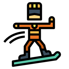Boardercross filled outline icon style