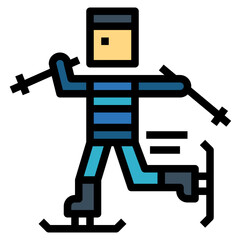 cross country ski filled outline icon style