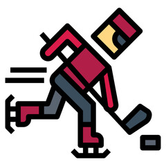 Ice Hockey filled outline icon style