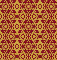 Seamless pattern in indonesian floral batik style