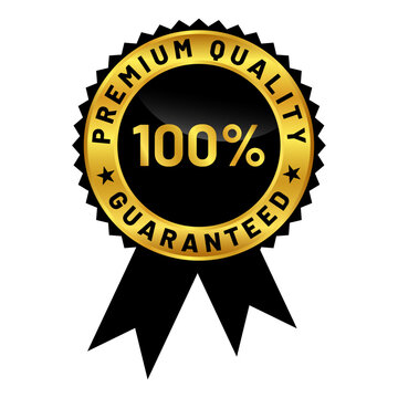 premium quality badge design in gold color