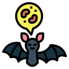 bat filled outline icon style
